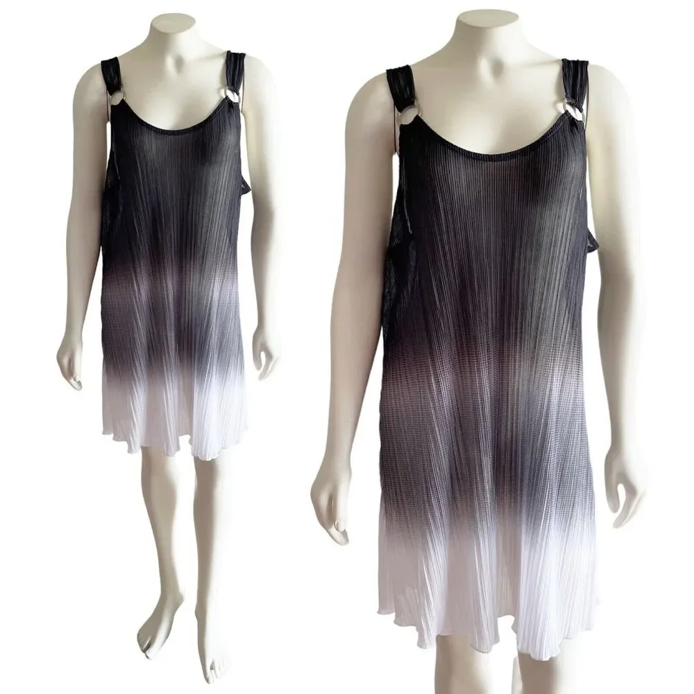J. Valdi Grey White Ombre Sheer Swim Coverup